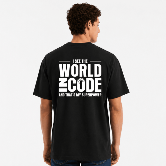 World in Code Tee | Neurodivergent Apparel | Perfectly Wired Apparel