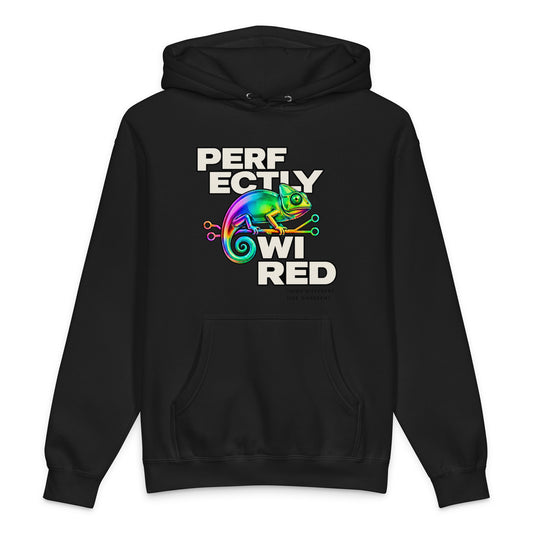 Perfectly Wired Apparel Colored Chameleon Hoodie | Neurodivergent Apparel | Perfectly Wired Apparel
