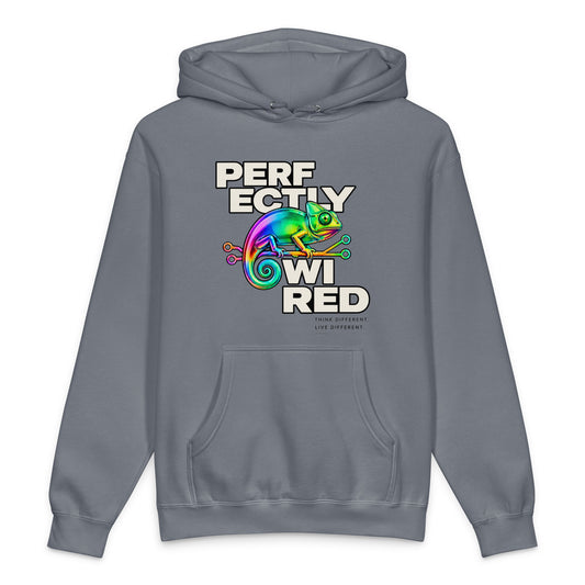 Perfectly Wired Apparel Colored Chameleon Hoodie | Neurodivergent Apparel | Perfectly Wired Apparel